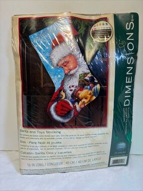 Dimensions Santa And Toys Stocking Counted Cross Stitch Embroidery NEW SEALED